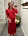 TAYLOR SILK DRESS IN SCARLET