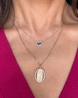 MOTHER MARY DIAMOND CHARM NECKLACE