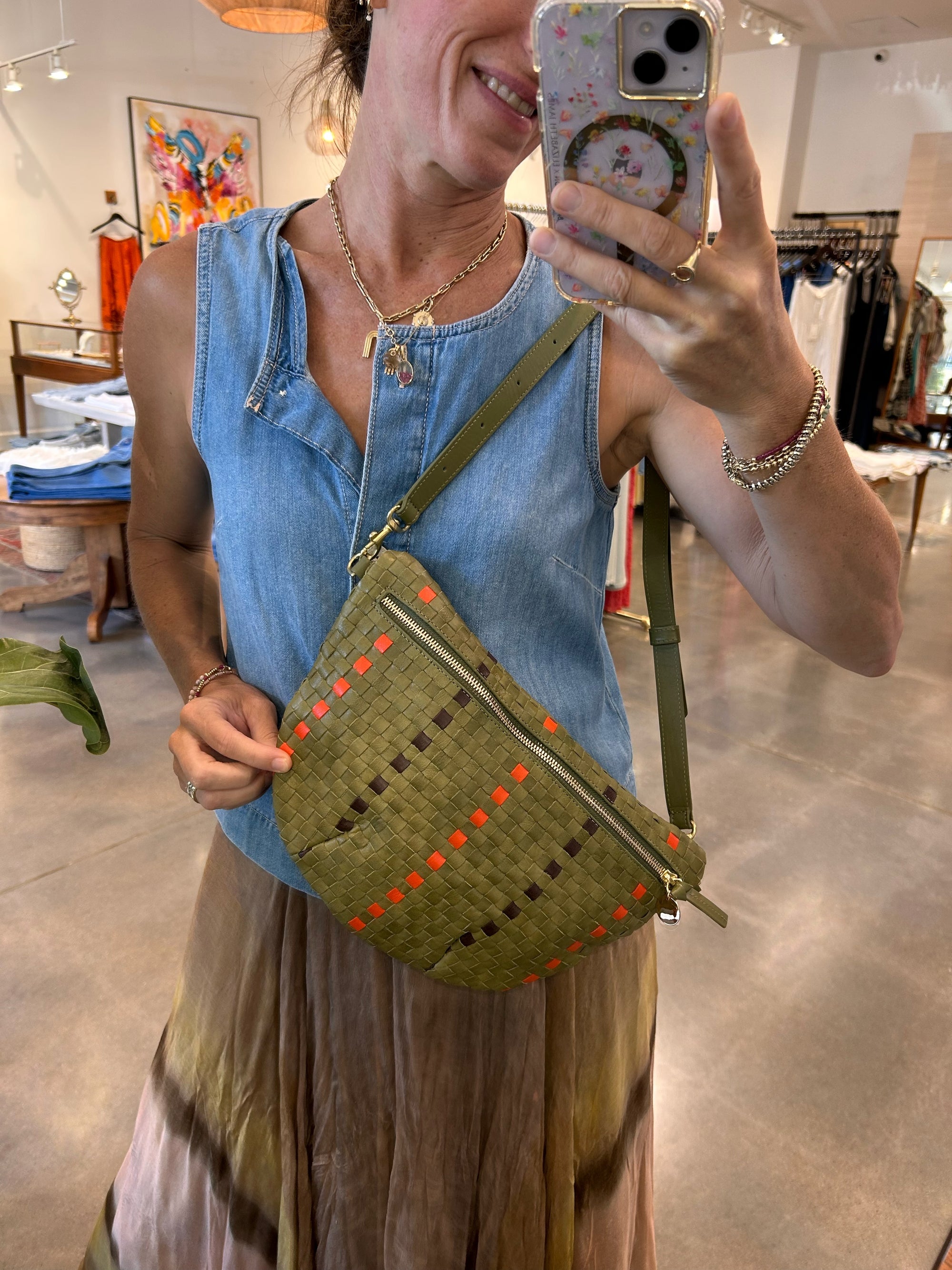 GRANDE FANNY IN OLIVE MULTI WITH STRIPE