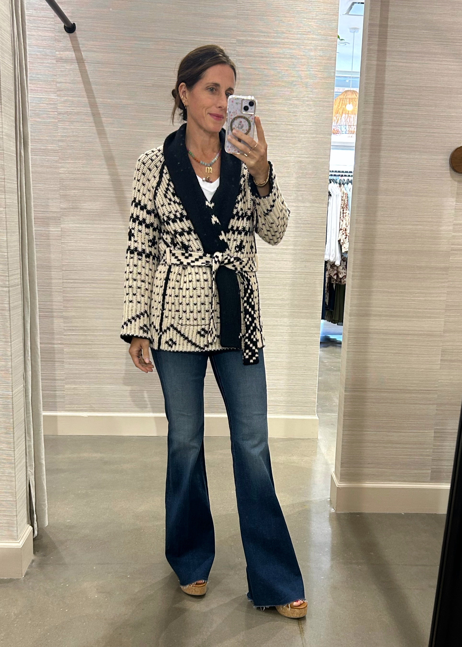 REVERSIBLE SHEPHERD CARDIGAN