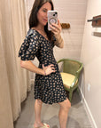 ANNI MINI DRESS IN BLACK/CAMEL
