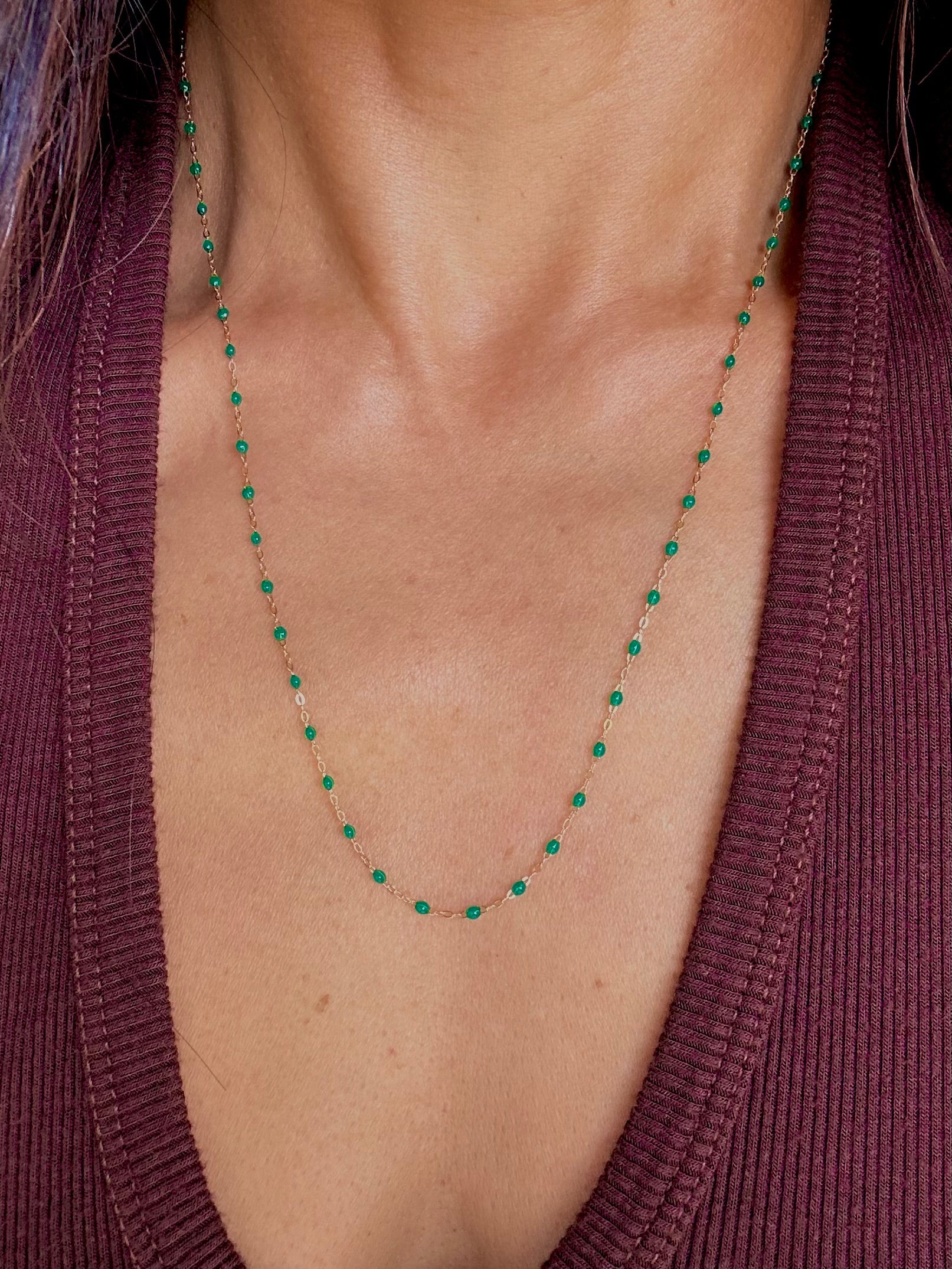 CLASSIC NECKLACE / 19.7" / EMERALD