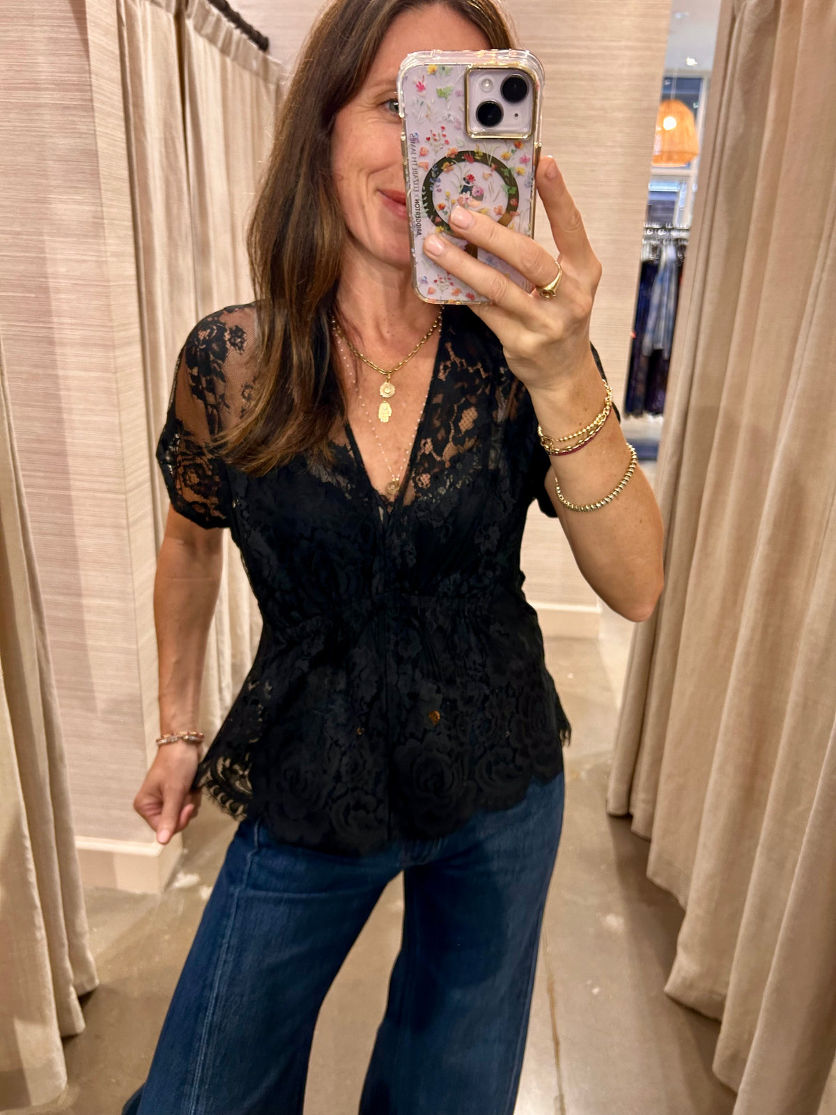 DOLMAN TOP IN BLACK LACE