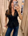 DOLMAN TOP IN BLACK LACE