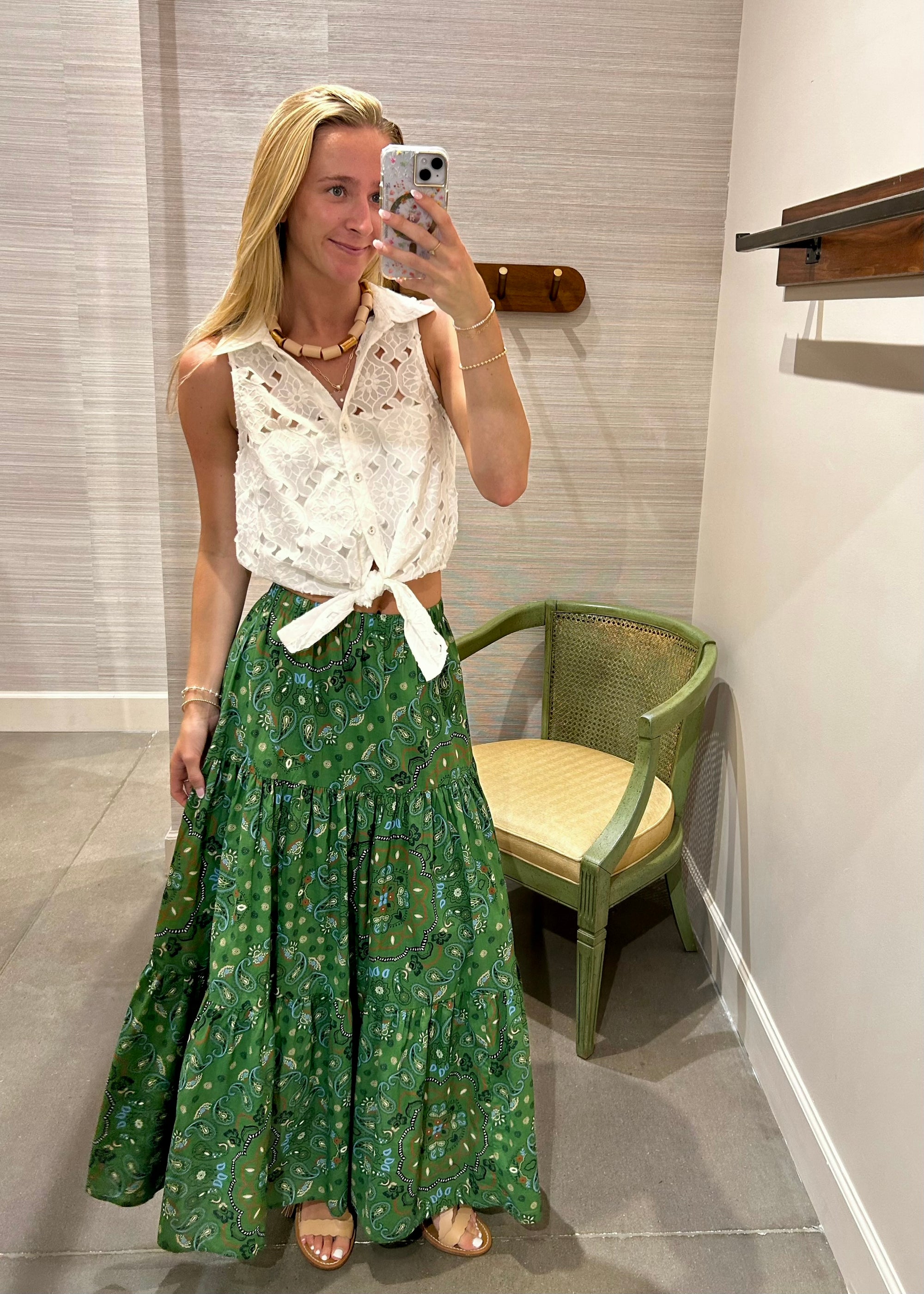 HIGHLAND TOP IN WHITE EYELET