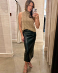 LEATHER CURVE SKIRT