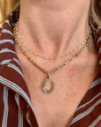 GROOVY TURQUOISE HORSESHOE HINGED CHARM