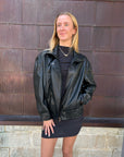 OVERSIZED LEATHER BOMBER JACKET