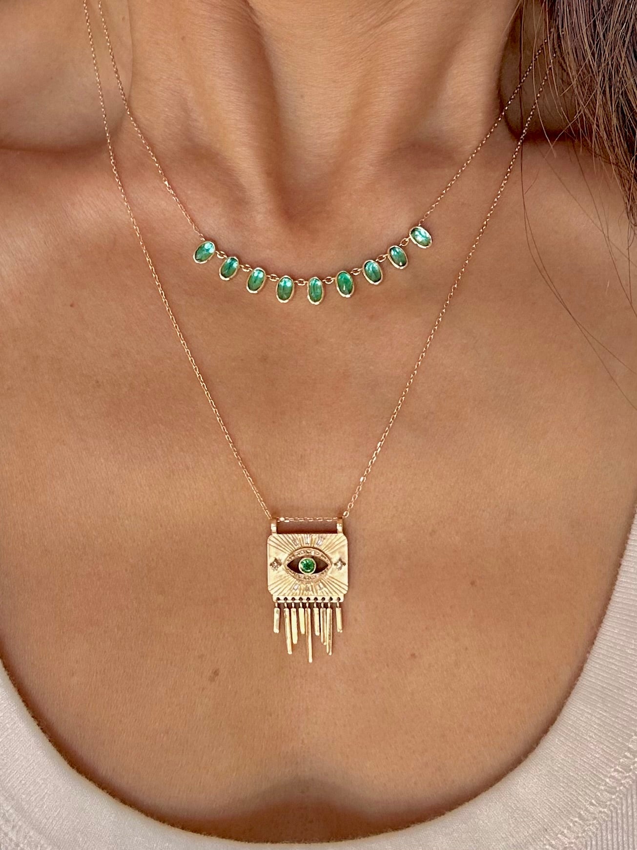 MULTI EMERALD NECKLACE
