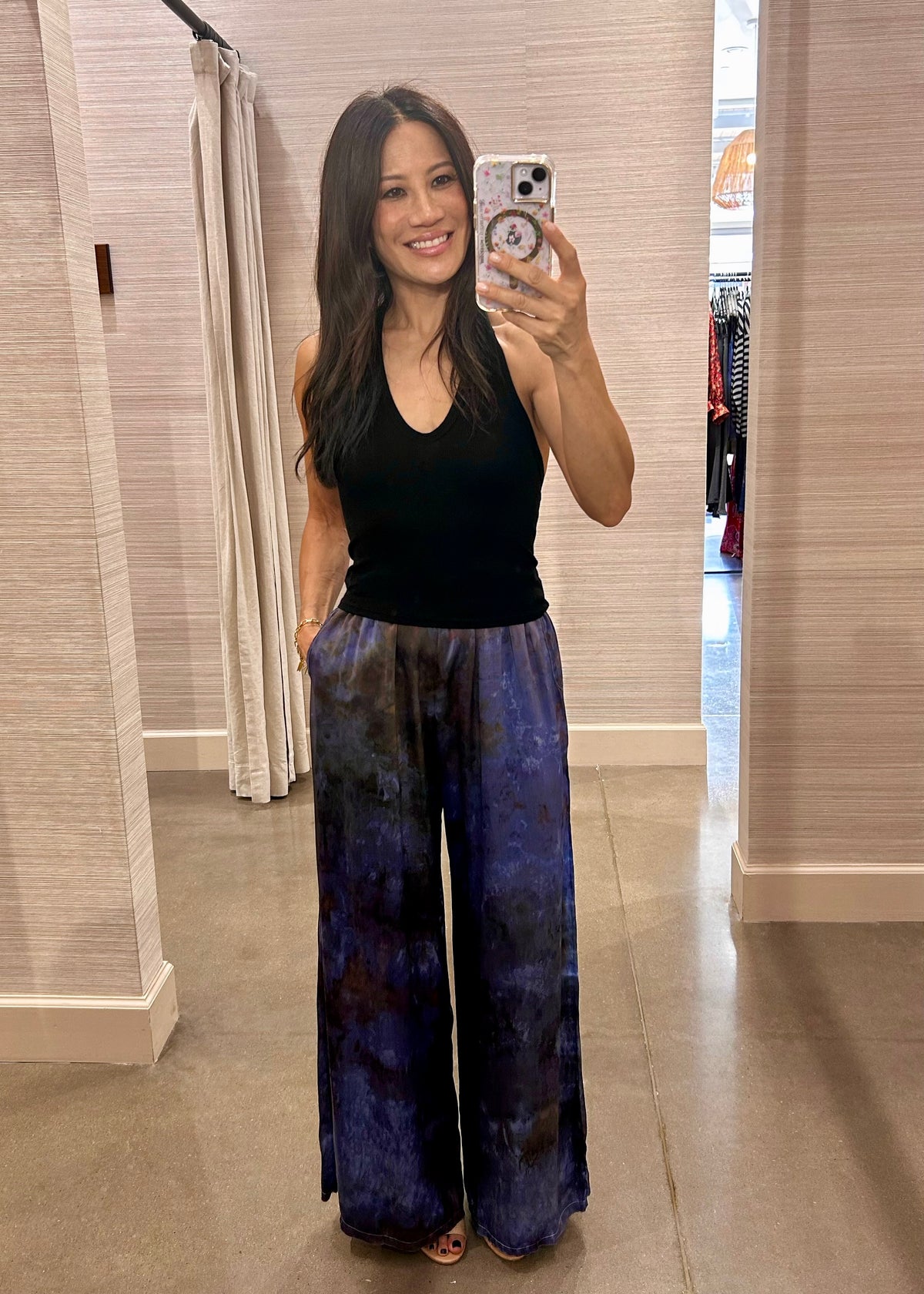 SILK PANT IN MINERAL