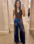 SILK PANT IN BLUE WOOD