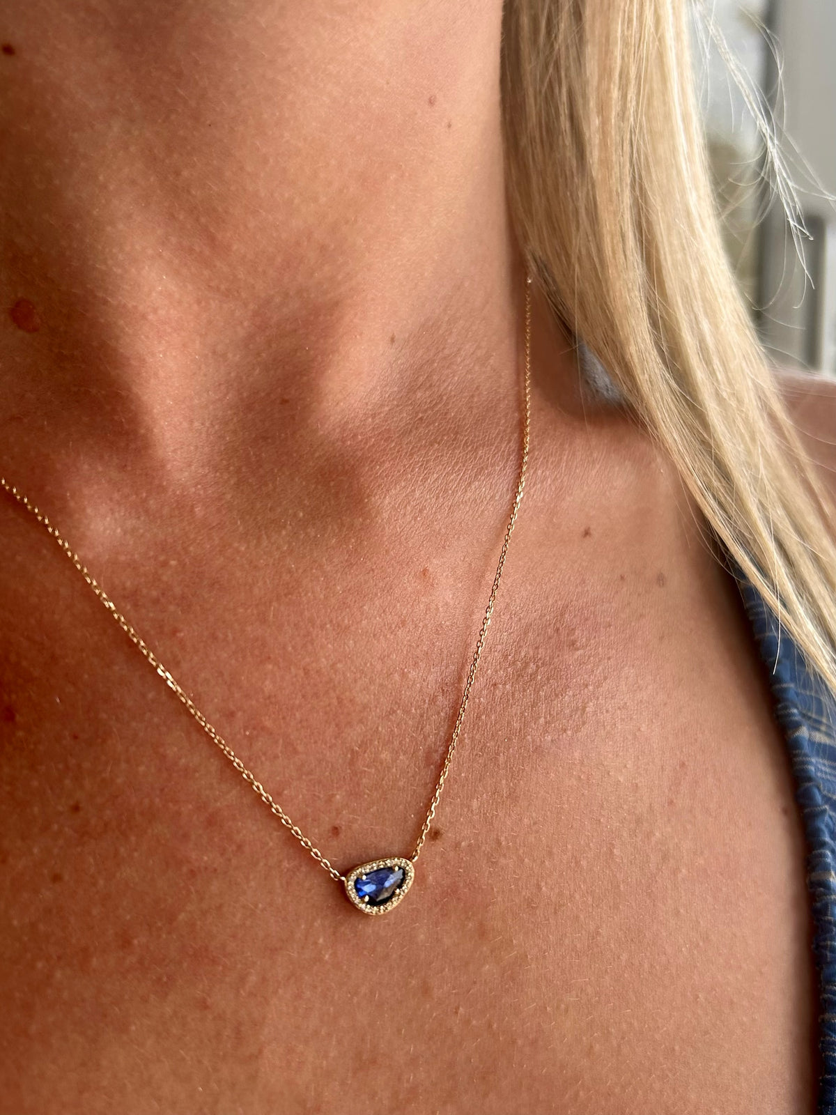 STELLA SAPPHIRE + DIAMOND NECKLACE