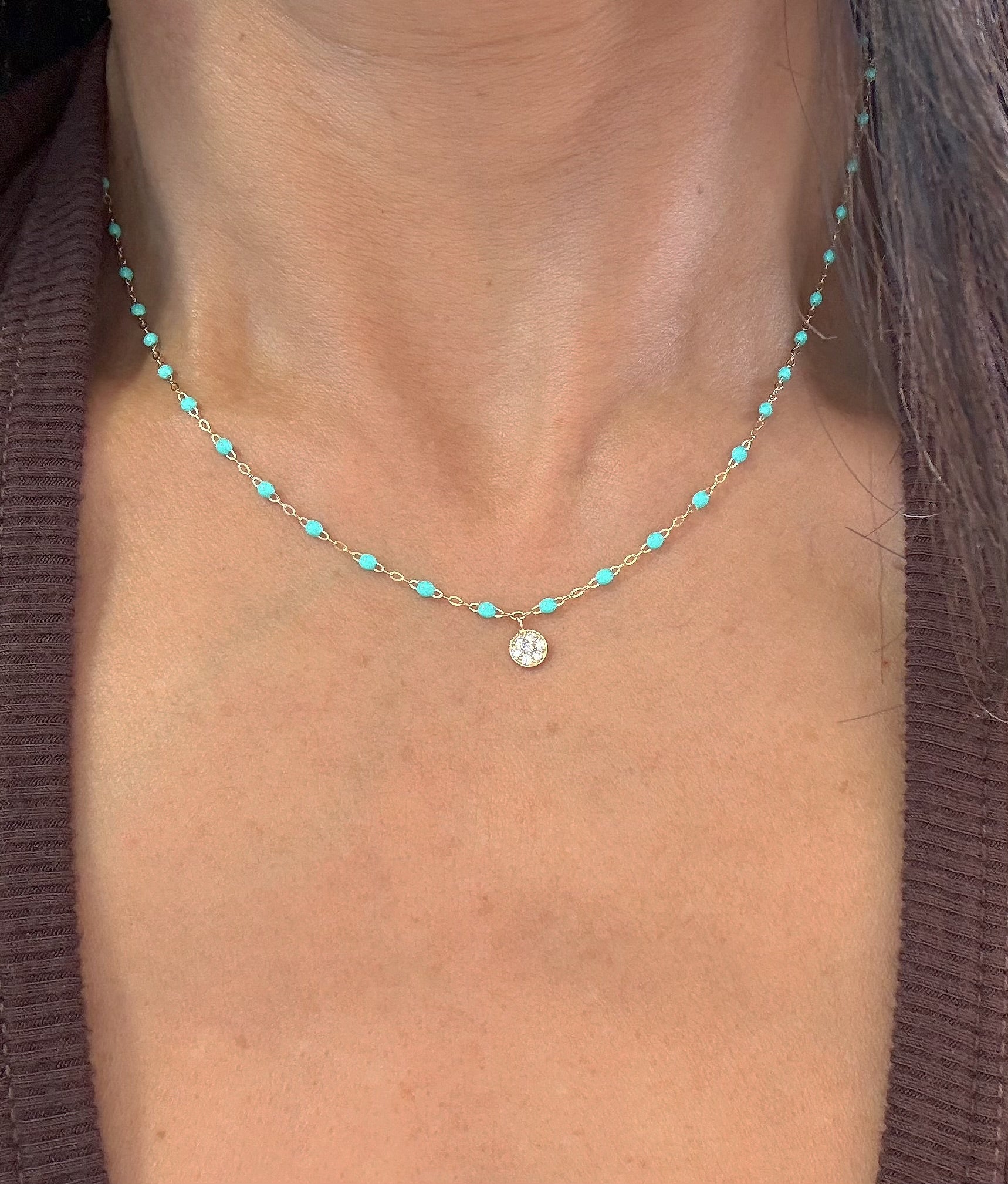 PUCE CLASSIC DIAMOND NECKLACE / 16.5" / LAGOON