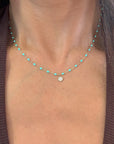 PUCE CLASSIC DIAMOND NECKLACE / 16.5" / LAGOON