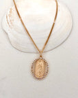 MOTHER MARY DIAMOND CHARM NECKLACE