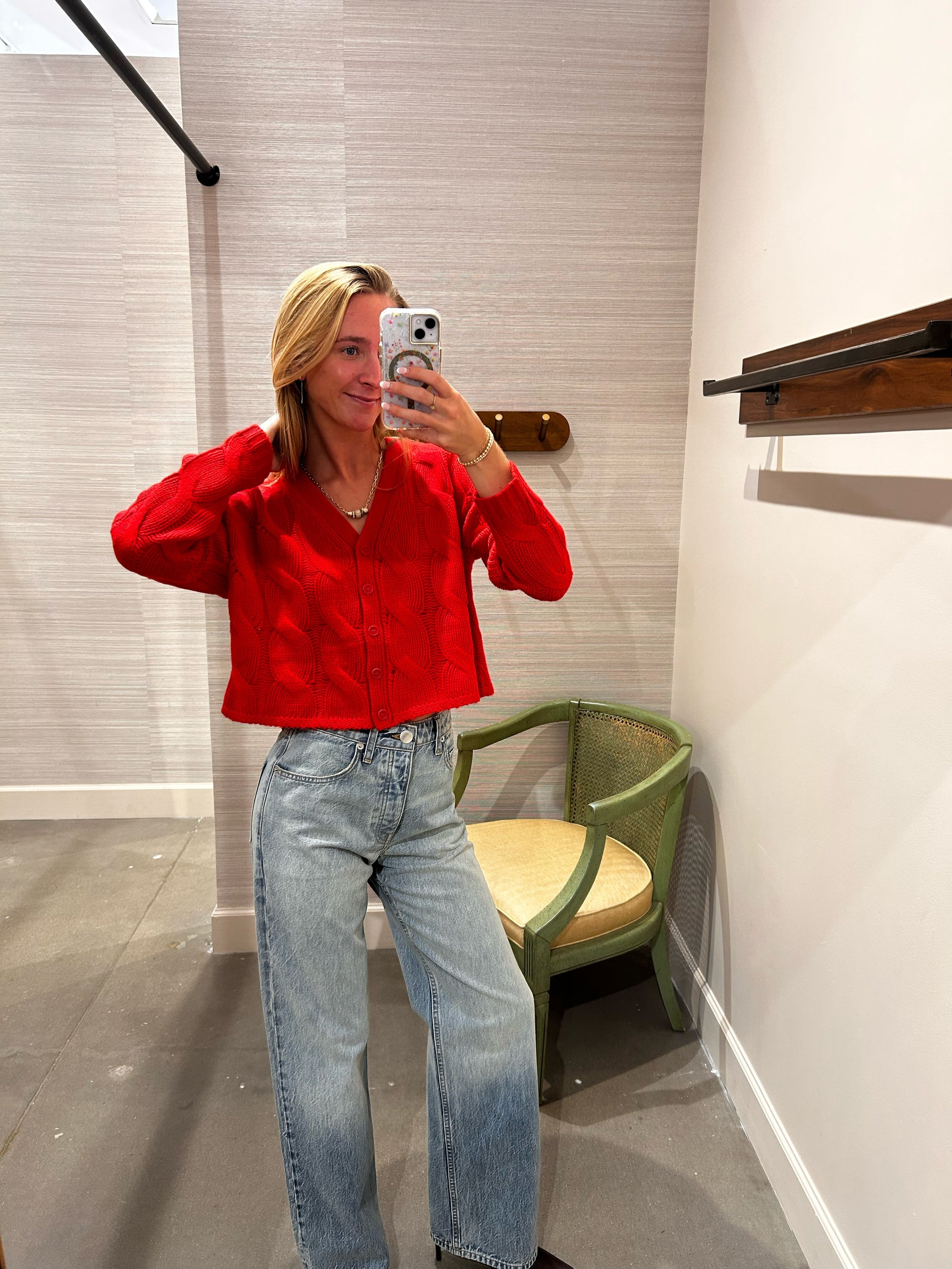 JOLIE CARDIGAN IN SCARLET