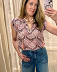 AUBRIE TOP IN BROWN HEARTS