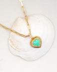 TURQUOISE & DIAMOND BUBBLE HEART CHARM