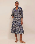 HUTTON DRESS IN IKAT NAVY