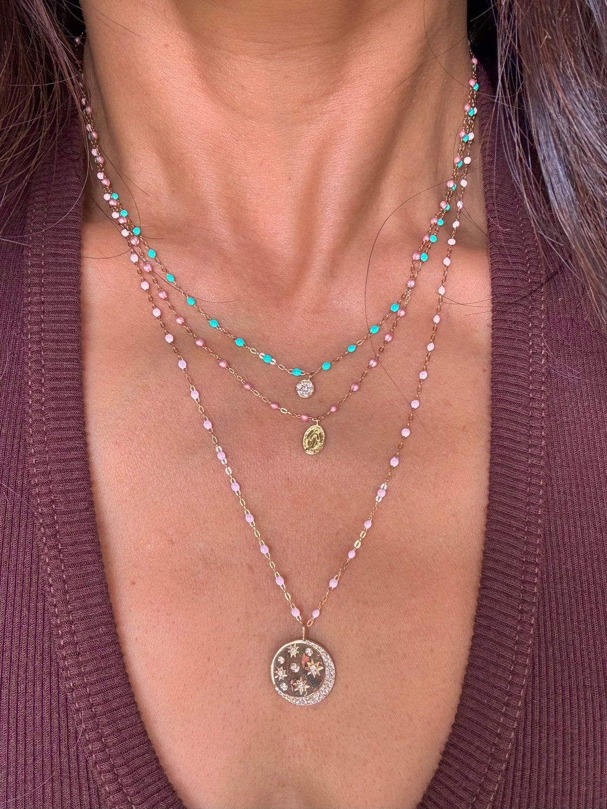PUCE CLASSIC DIAMOND NECKLACE / 16.5" / LAGOON
