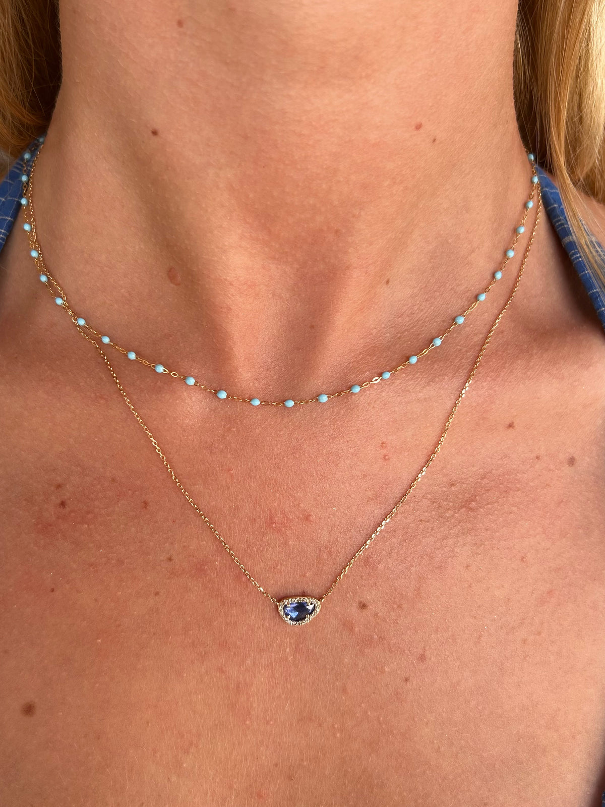 STELLA SAPPHIRE + DIAMOND NECKLACE