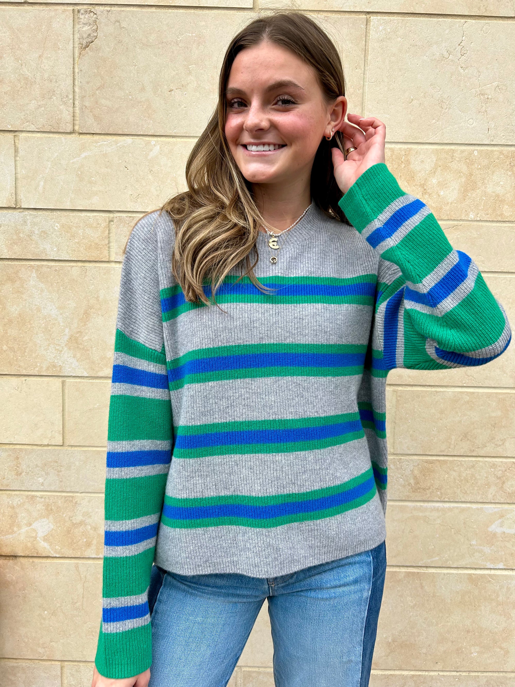 LELA SWEATER IN OYSTER GREEN