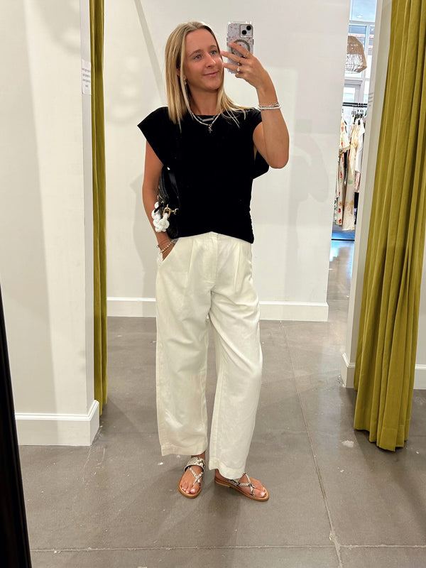 BARI CROP TROUSER IN CREAM