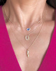 DIAMOND + BLOCK GOLD HORSESHOE NECKLACE