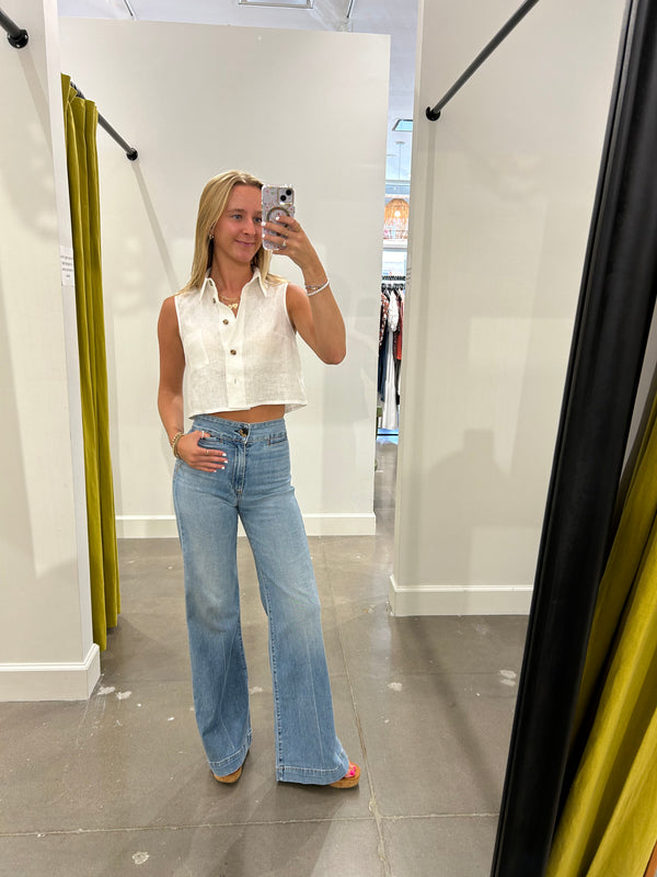 BRIGHTON WIDE LEG JEANS IN KEEL OVER