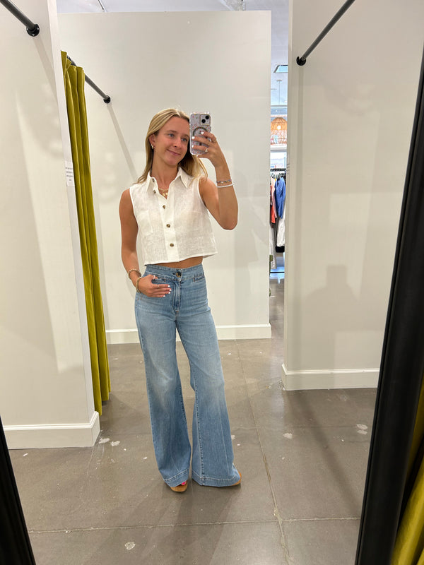 BRIGHTON WIDE LEG JEANS IN KEEL OVER