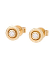SOLID GOLD + DIAMOND BUTTON STUDS