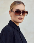 BANG BANG SUNNIES IN CHOCOLATE/CRYSTAL WITH ORANGE LENSES