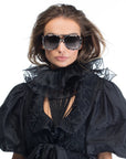 BANG SUNNIES IN IVORY TORTOISESHELL WITH BLACK LENSES