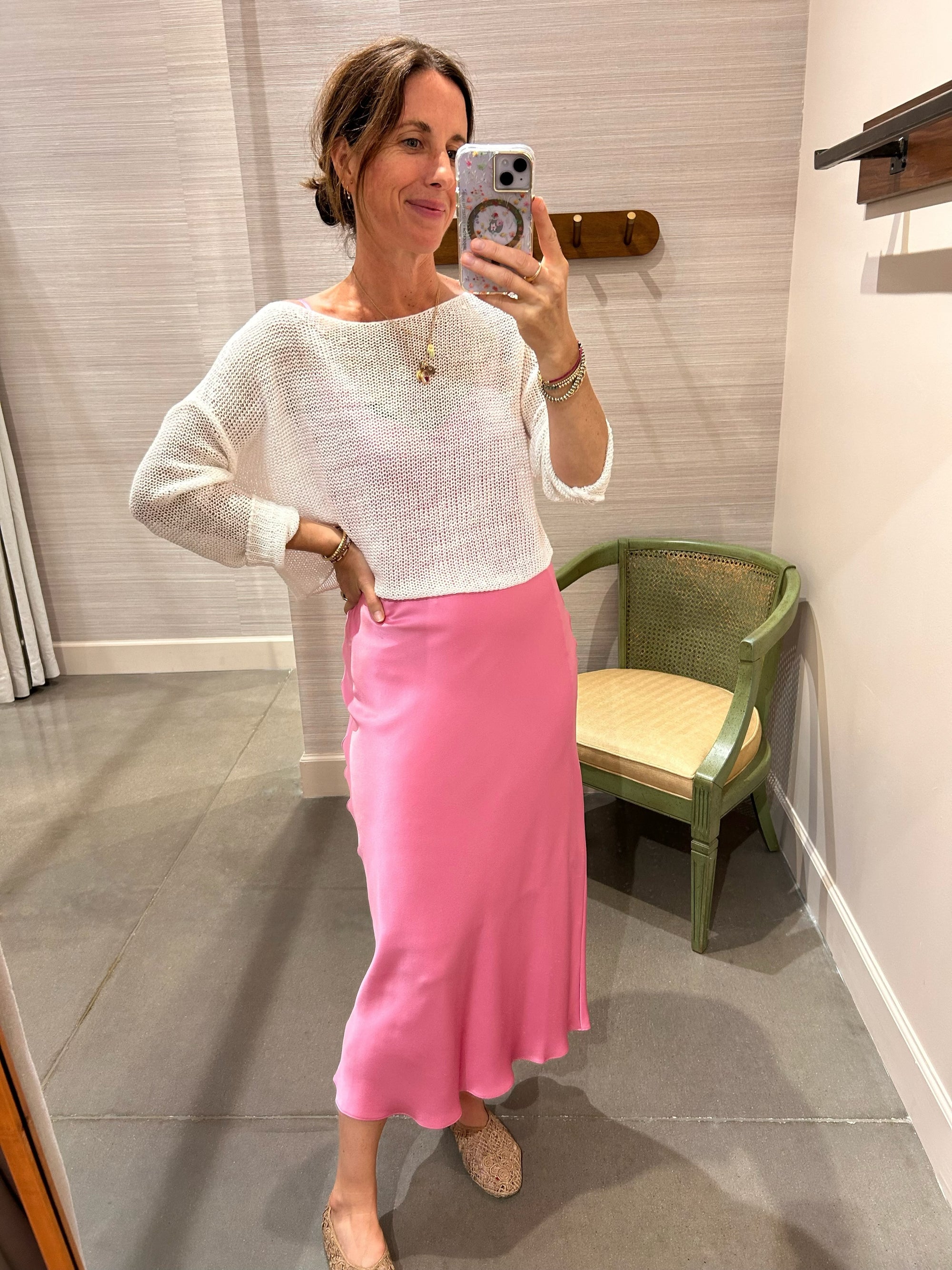 LINEN BATEAU TOP IN WHITE