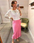 LINEN BATEAU TOP IN WHITE