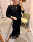 LINEN BATEAU TOP IN BLACK