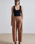 SPA PLEAT PANT IN DEEP KHAKi