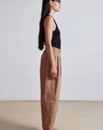 SPA PLEAT PANT IN DEEP KHAKi