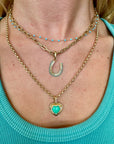 TURQUOISE & DIAMOND BUBBLE HEART CHARM