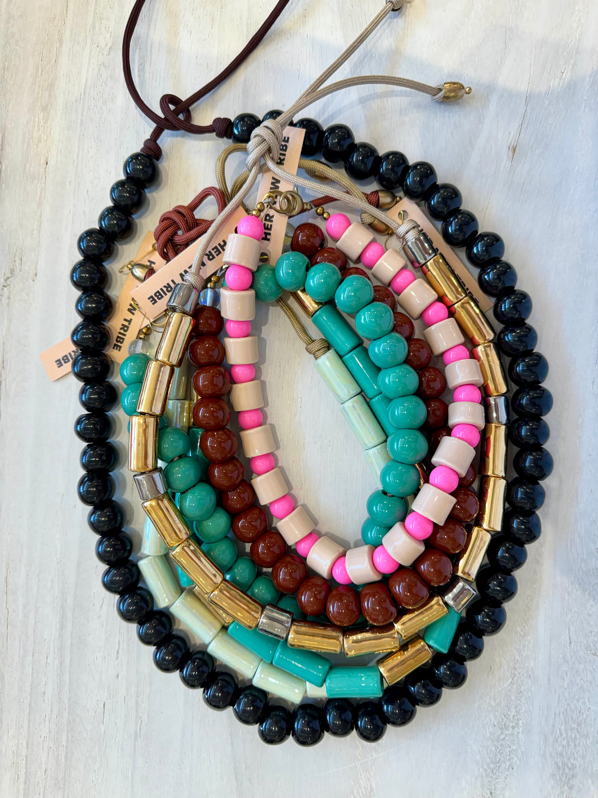 DOUBLE BUBBLE BEAD NECKLACE IN TAP