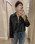 VEGAN LEATHER MINIMAL JACKET