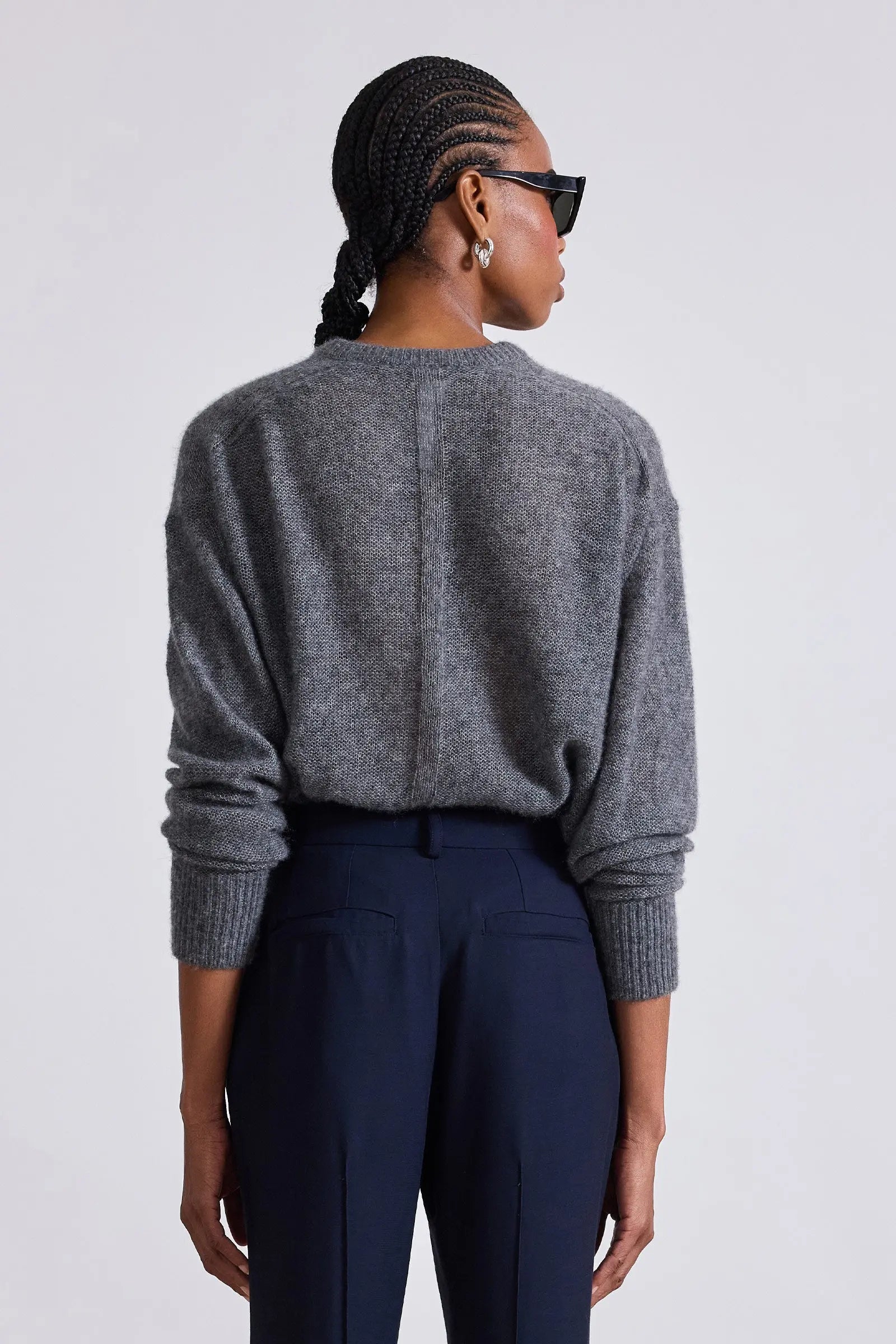 SOFTEST TISSUE WEIGHT SWEATER IN CHARCOAL
