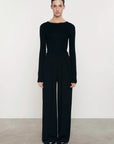 SILK KNIT CREW IN BLACK