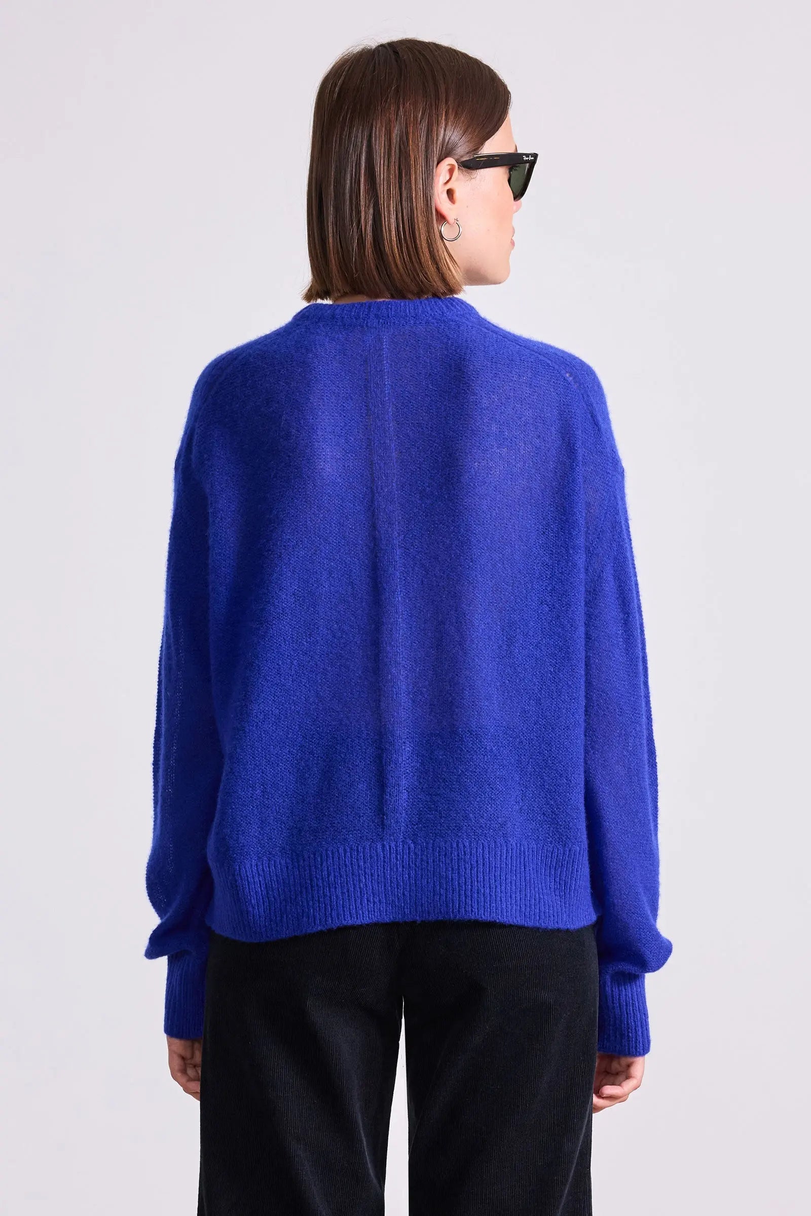 SOFTEST TISSUE WEIGHT SWEATER IN COBALT