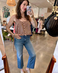 CALLIE TOP IN APRICOT STRIPE