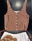 CALLIE TOP IN APRICOT STRIPE