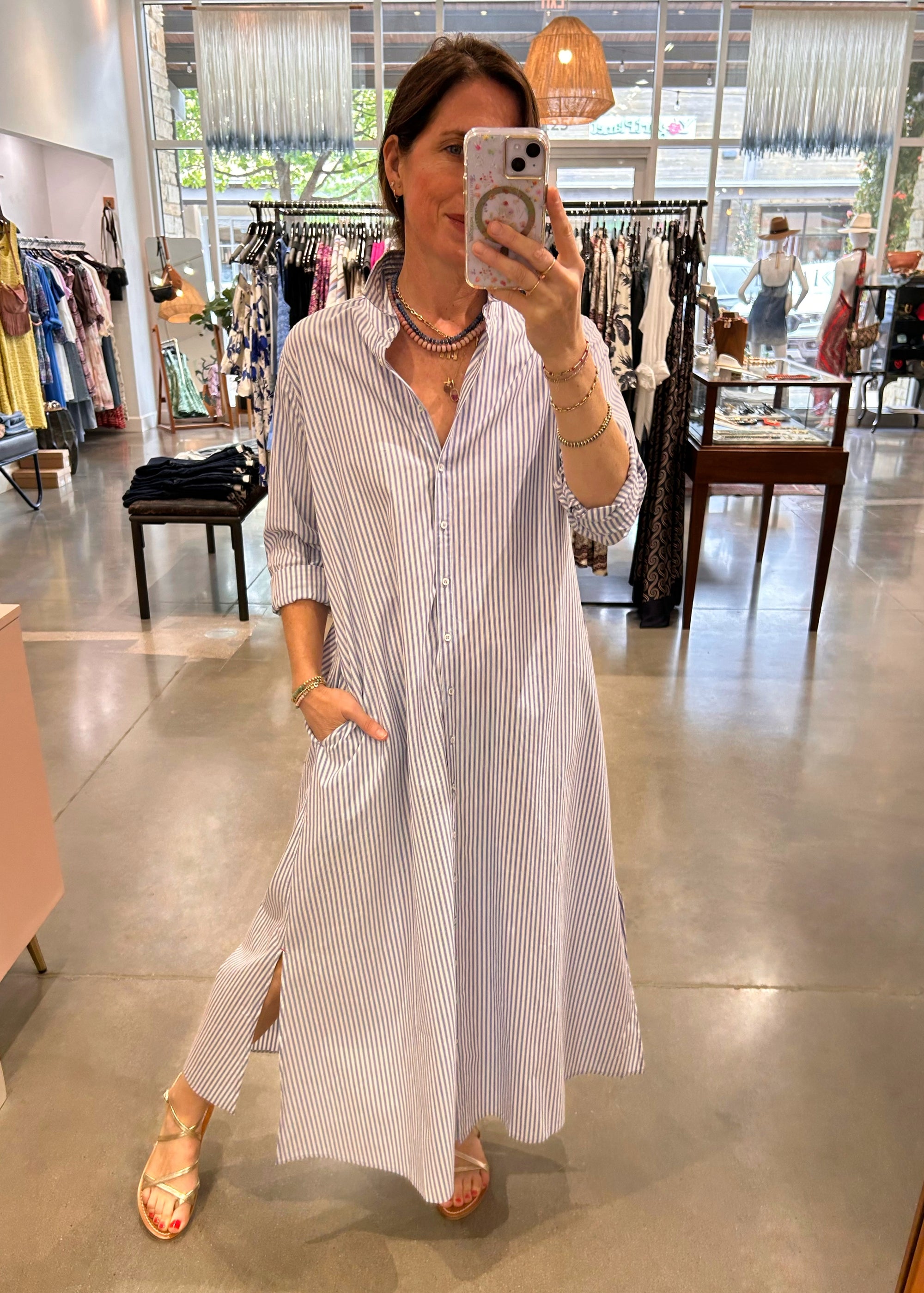 BODEN DRESS IN BLUE AGGIE LANAI BODEN DRESS IN BLUE AGGIE LANAI
