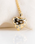 DIAMOND DOT BUBBLE HEART NECKLACE