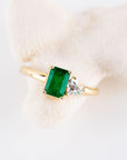 EMERALD + DIAMOND RING