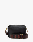 ADJUSTABLE WEBBING CROSSBODY STRAP IN CHOCOLATE